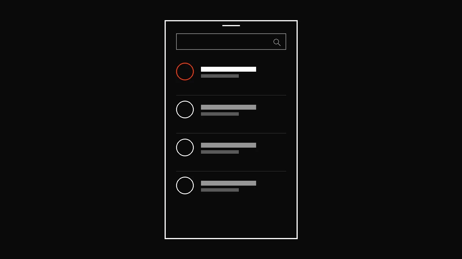 Schematic illustration of a provider search screen — not the client's real interface