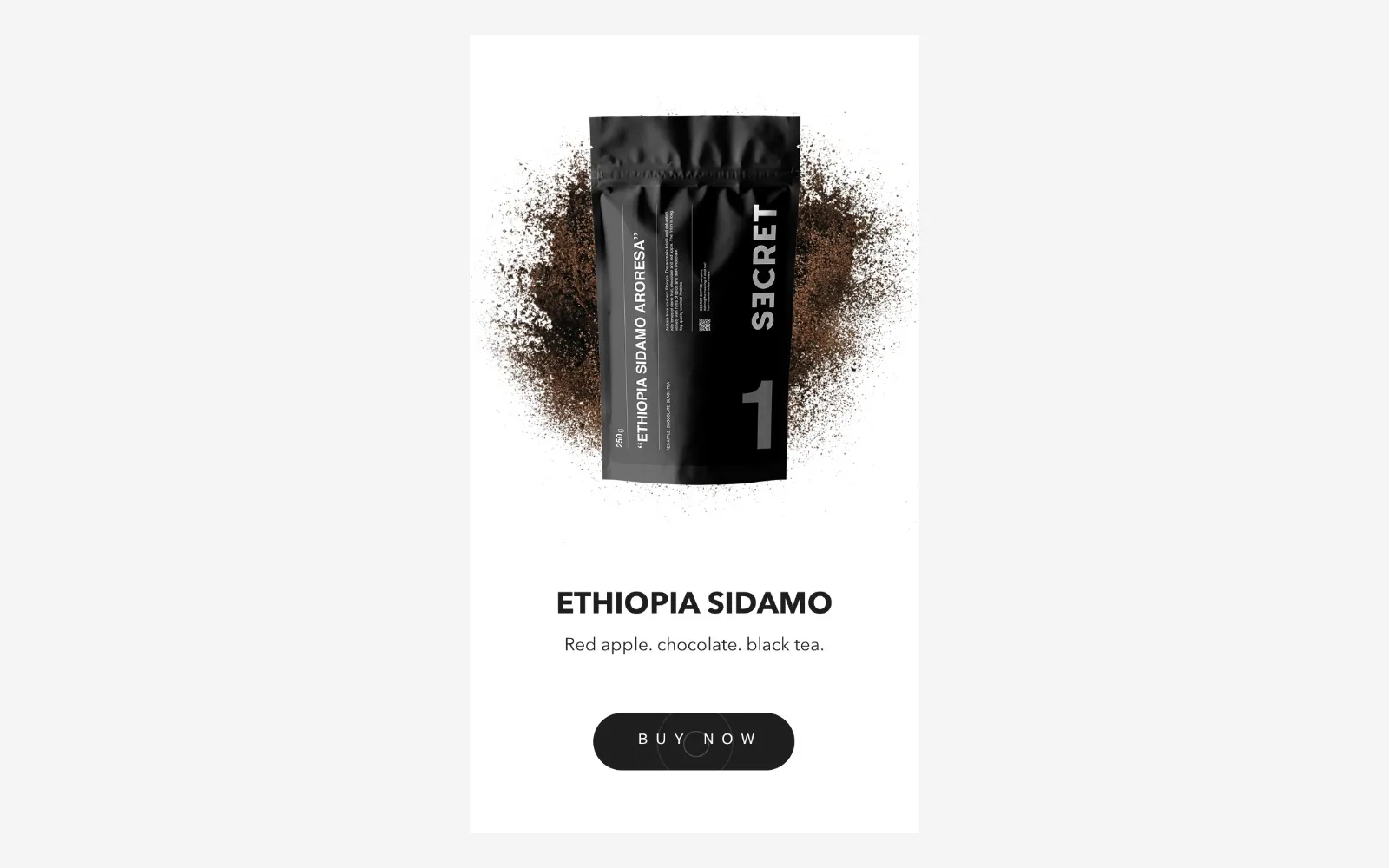 Secret Coffee single-origin product page