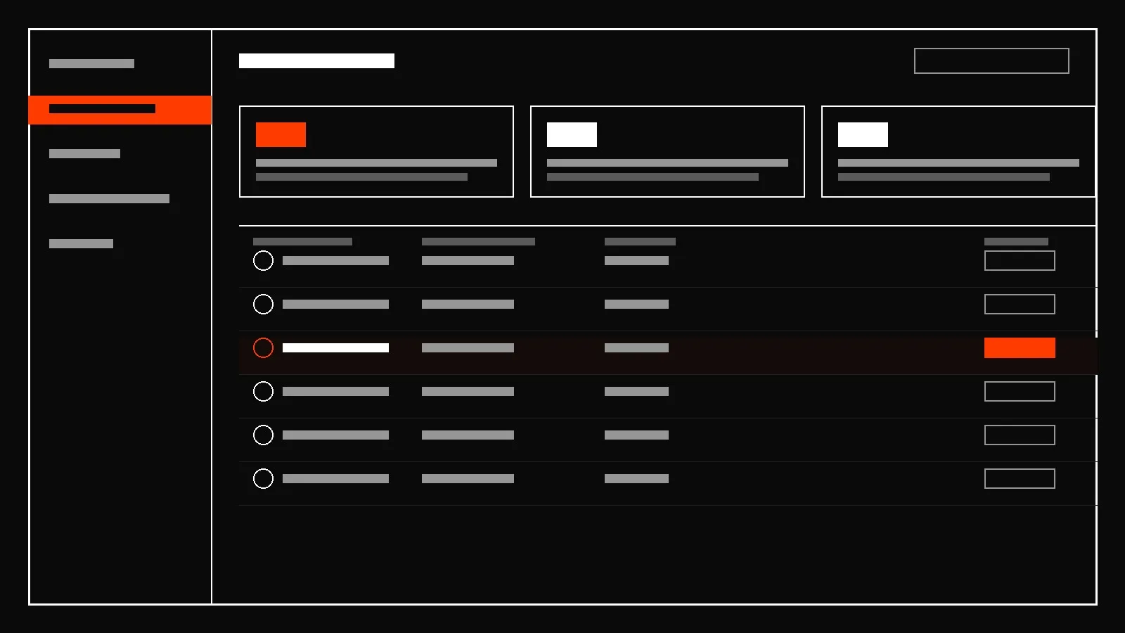 Schematic illustration of the staff admin panel — not the real interface